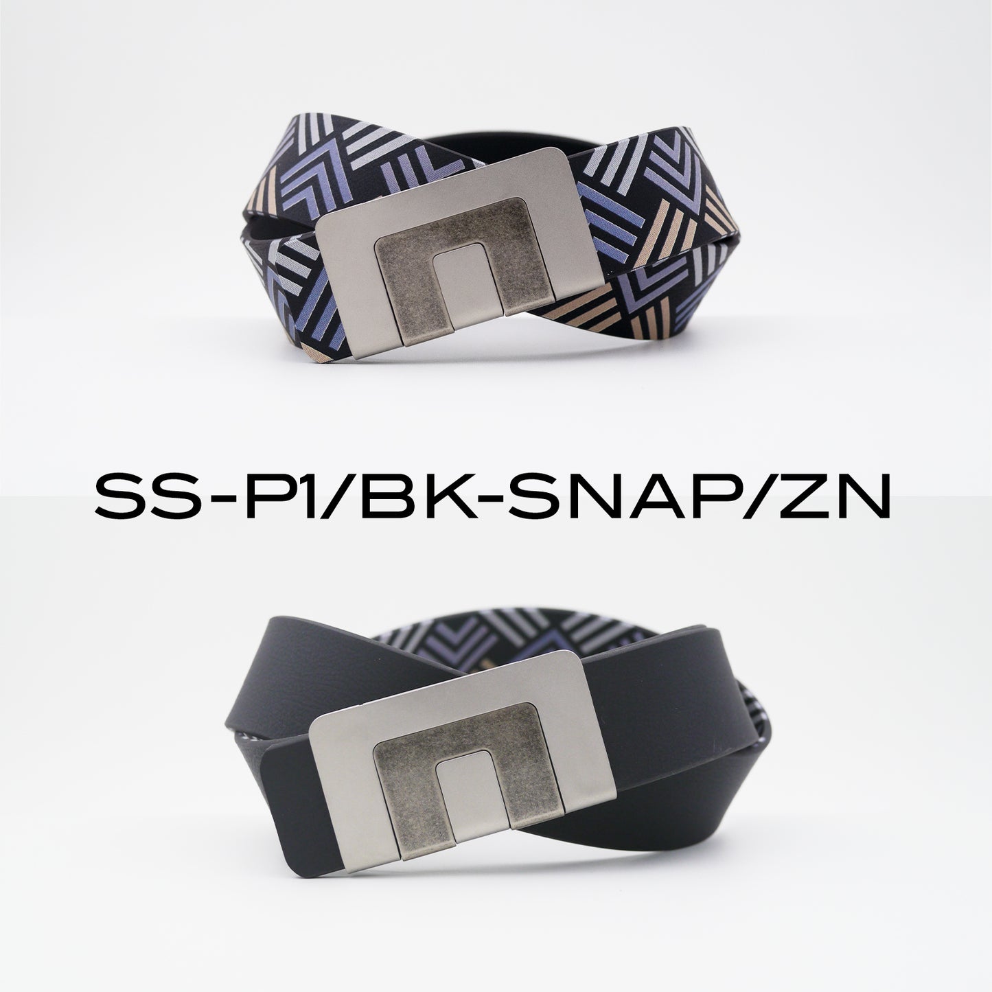 MIN BELT - SILVER BUCKLE, BLACK P1 STRAP